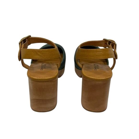 Charlotte Stone Maude Leather Platform Clogs Emerald And Caramel Size 8 - Picture 11 of 15